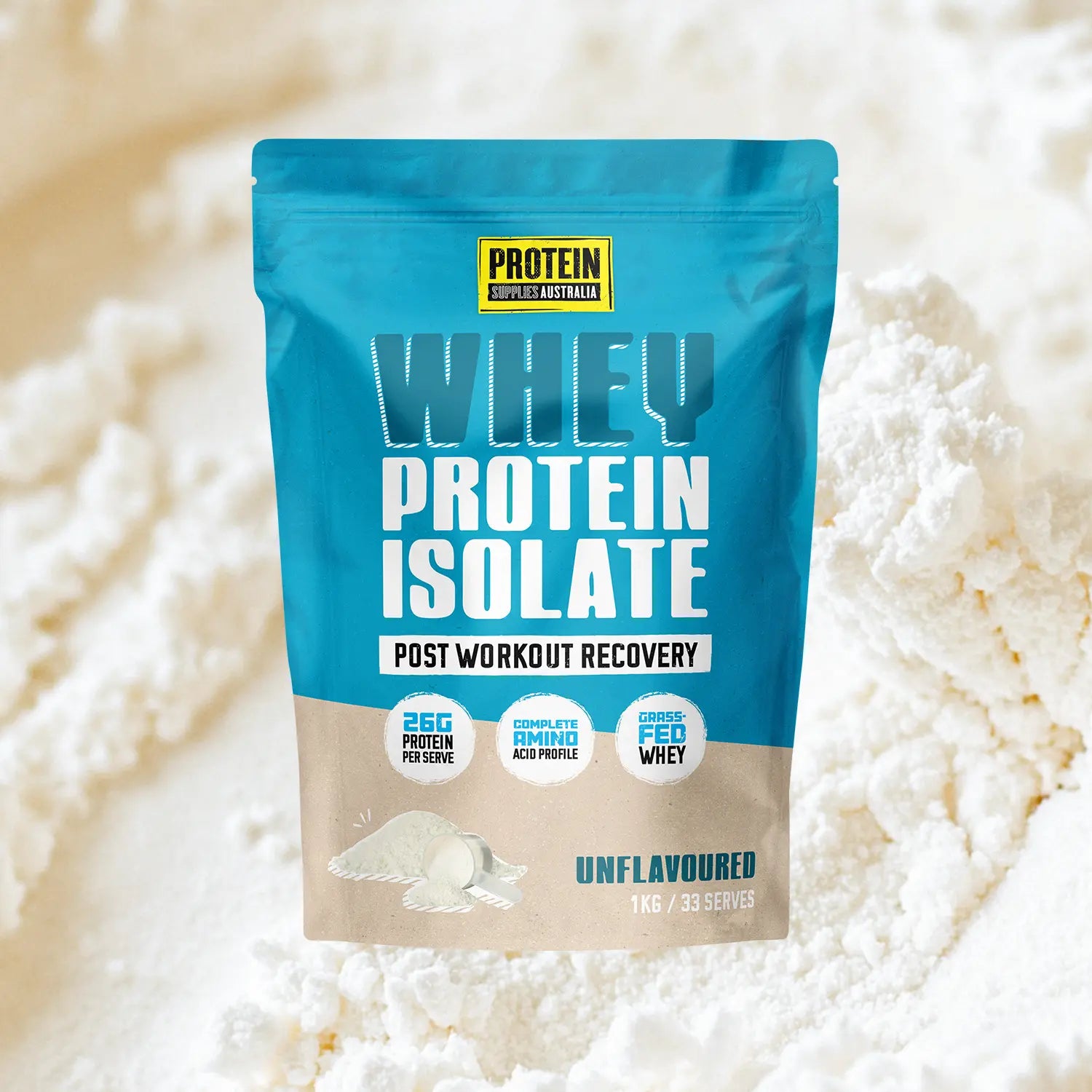 Protein Supplies Australia WPI (Whey Protein Isolate) Pure — Protein Supplies Australia WPI Unflavoured — official PSA styled product image