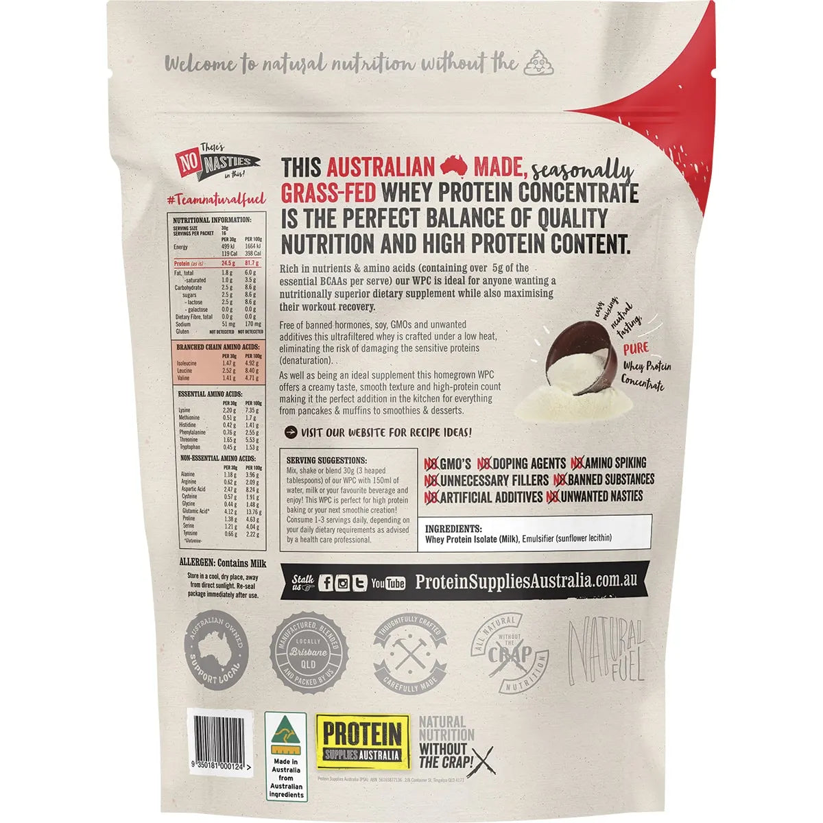 Protein Supplies Aust. Wpc (Whey Protein Concentrate) Pure