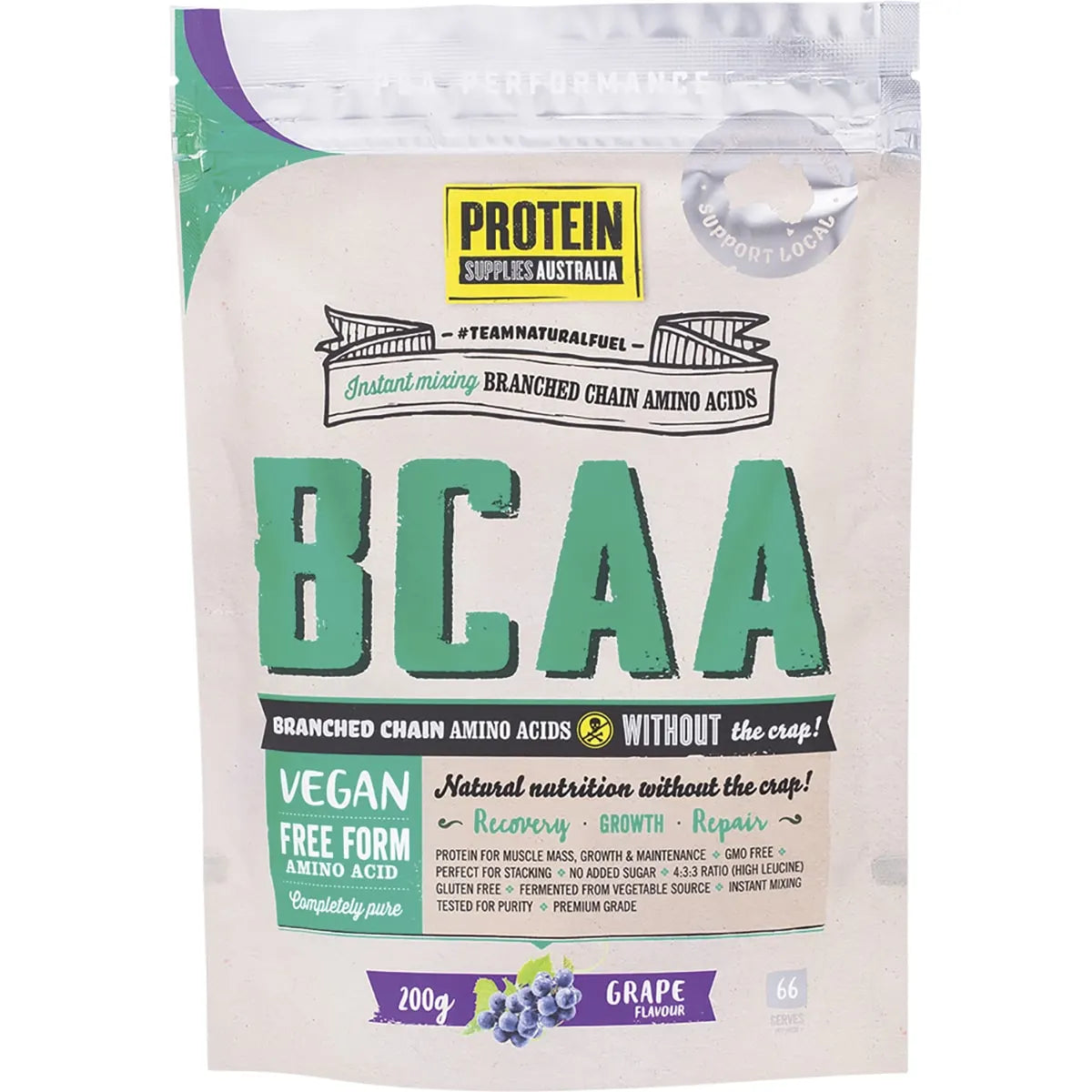 Protein Supplies Aust. Branched Chain Amino Acids Grape 200G