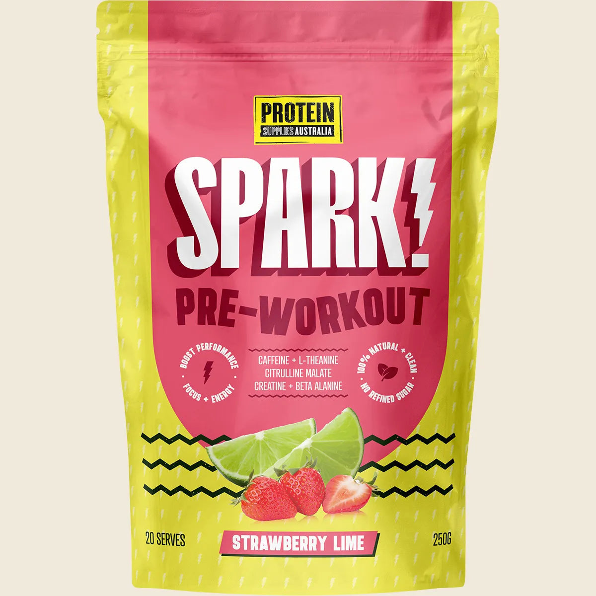 Protein Supplies Australia Spark Pre Workout Strawberry Lime 250g Protein Supplies Aust.