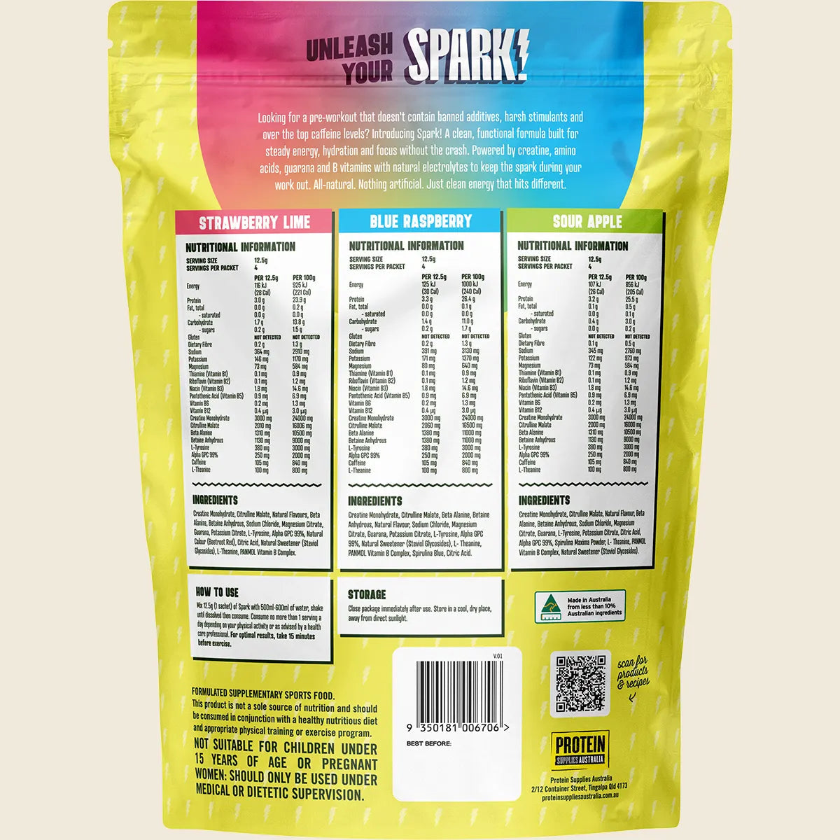 Protein Supplies Australia Spark Pre-Workout Sample Pack 12pk Protein Supplies Aust.