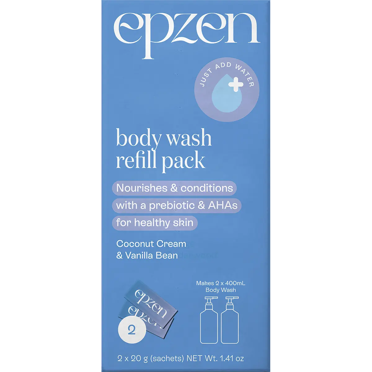 Epzen Body Wash Refill Pack Coconut Cream & Vanilla Bean 2pk — UHP supplied pack photo