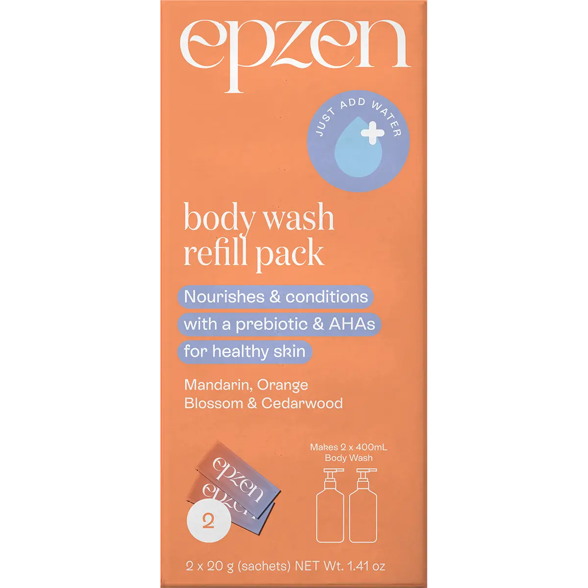 Epzen Body Wash Refill Pack Mandarin OrangeBlossom & Cedarwood 2pk — UHP product image