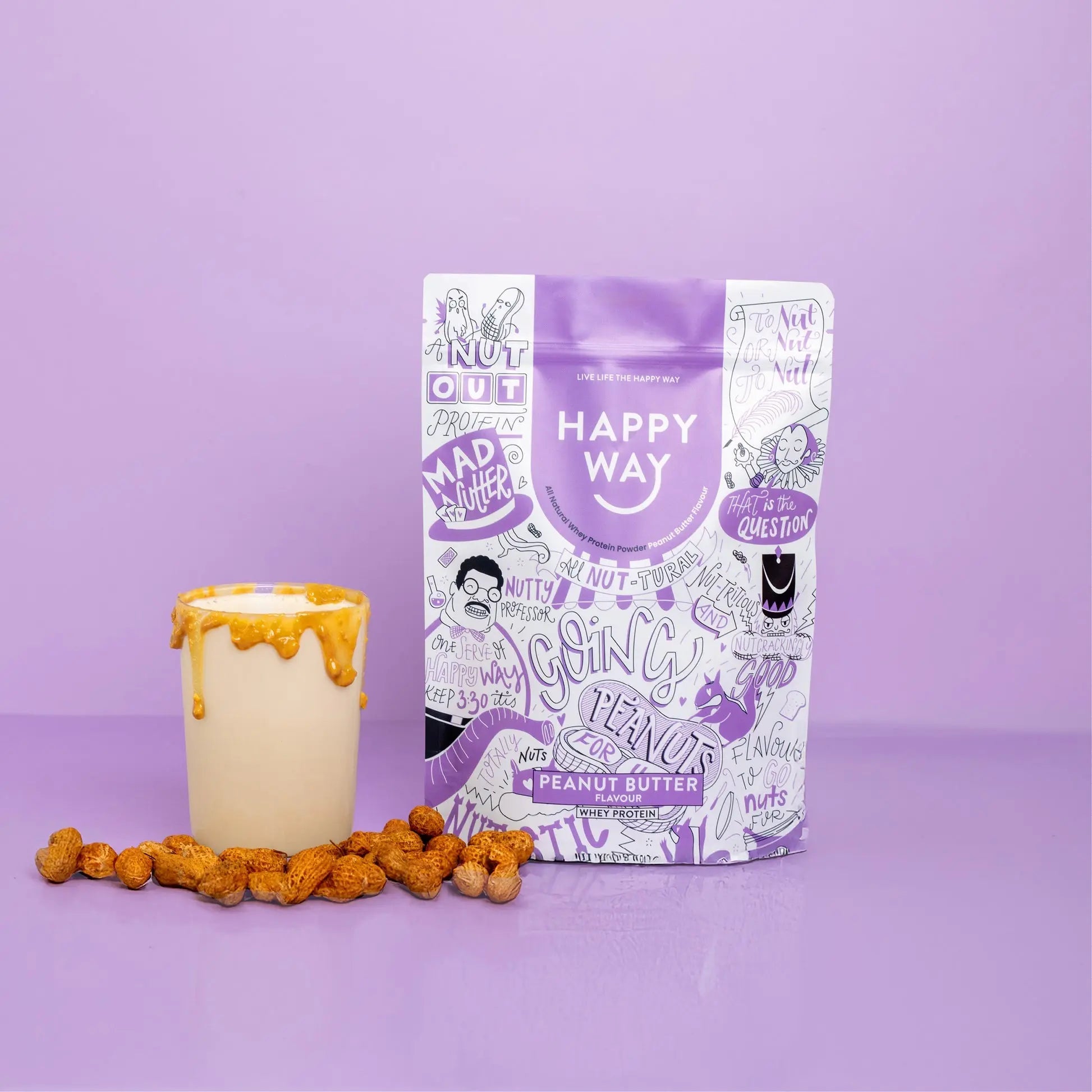 Happy Way Peanut Butter Whey Protein Powder lifestyle image