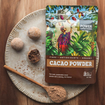 Power Super Foods Cacao Powder Origin — cacao balls and powder lifestyle image
