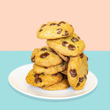 PBCO Chunky Choc Chip Cookie Mix — baked cookie stack lifestyle image
