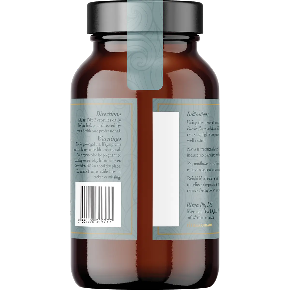 SLEEP by Ritua - Natural Sleep Supplement (60 caps) — side pack image (UHP)