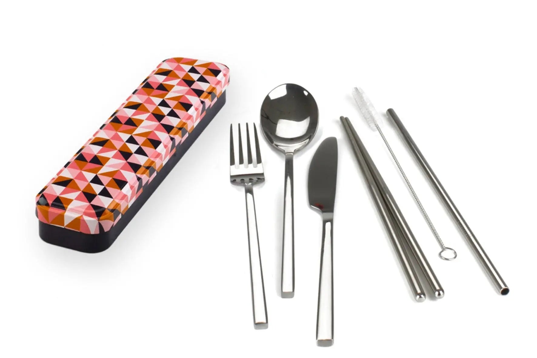 RetroKitchen Carry Your Cutlery - Stainless Steel Cutlery Set Geometric