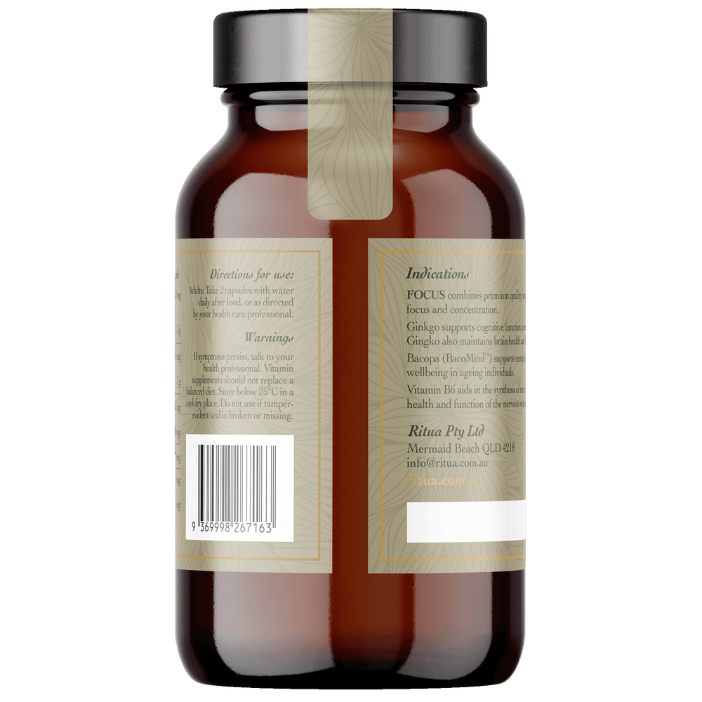 FOCUS BacoMind Ginko Cordyceps Tyrosine B6 by Ritua (60 caps)