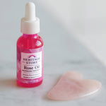 Heritage Store Rose Oil 30ml — official styled product and gua sha lifestyle image