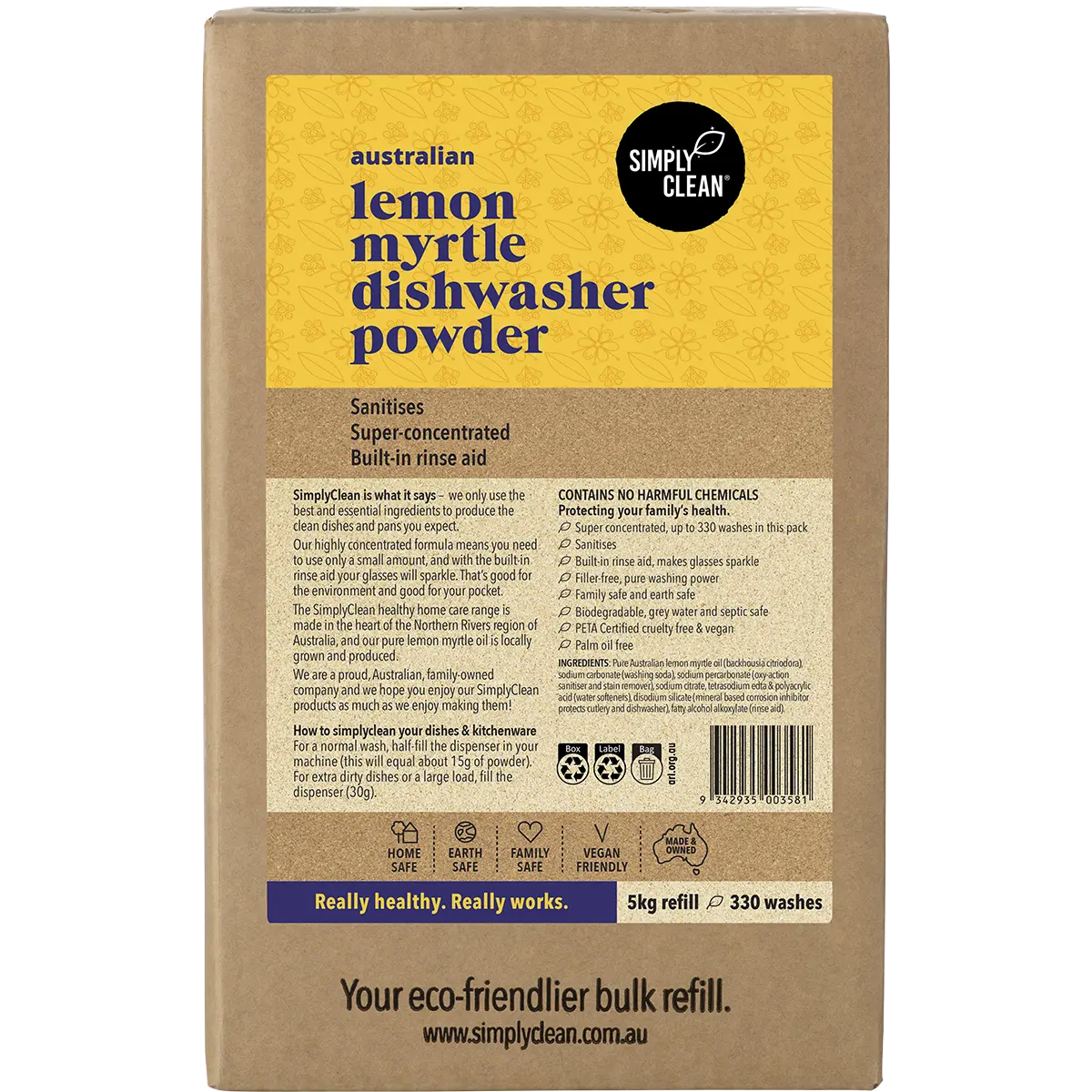 Simply Clean Dishwasher Powder Lemon Myrtle — official UHP product image 2