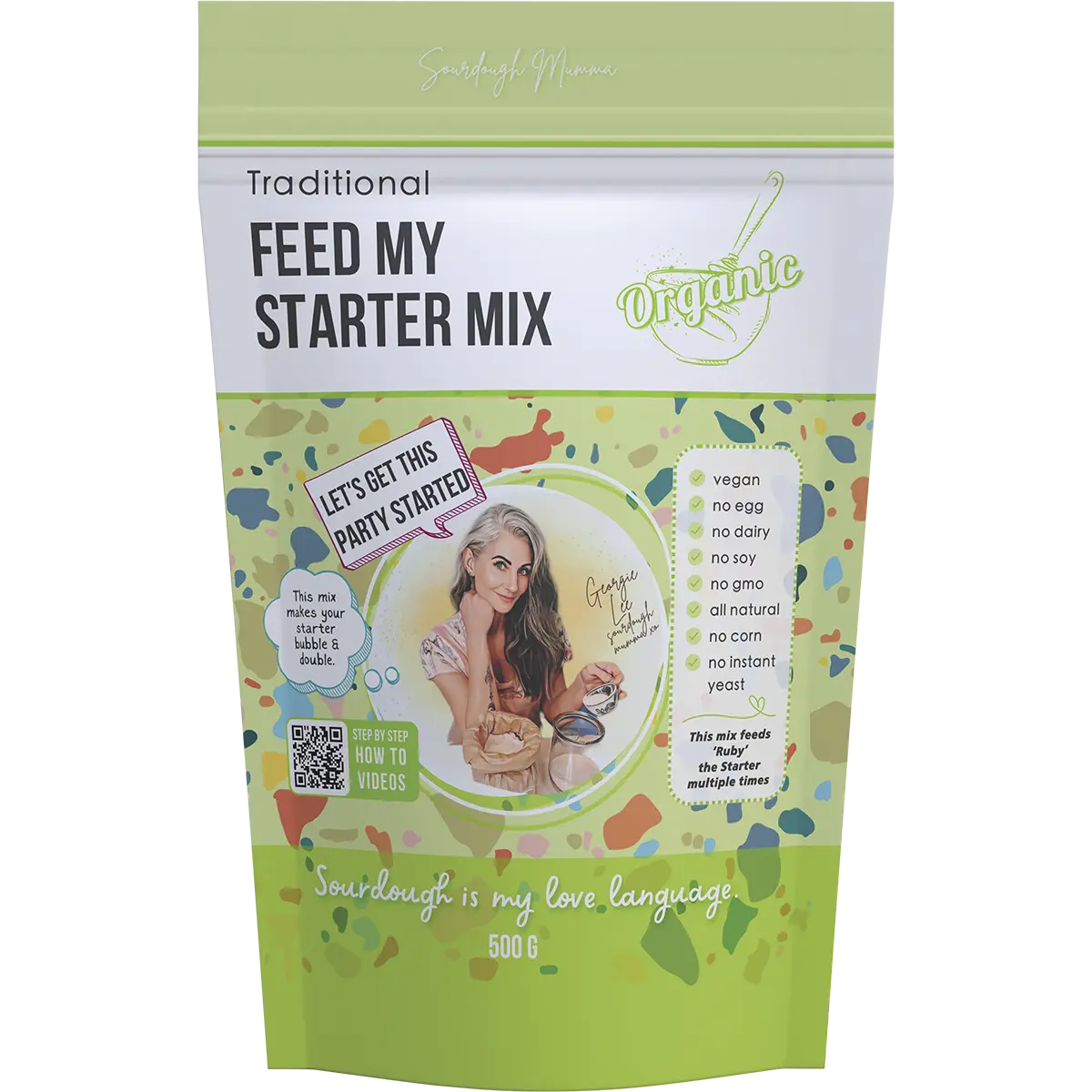 Sourdough Mumma Feed My Starter Mix Traditional 500g — front pack image (UHP)