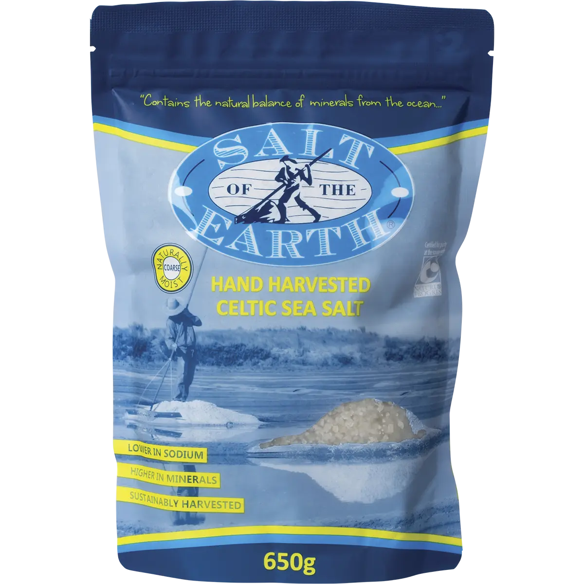 Salt Of The Earth Hand Harvested Celtic Sea Salt 650g — front pack image (UHP)