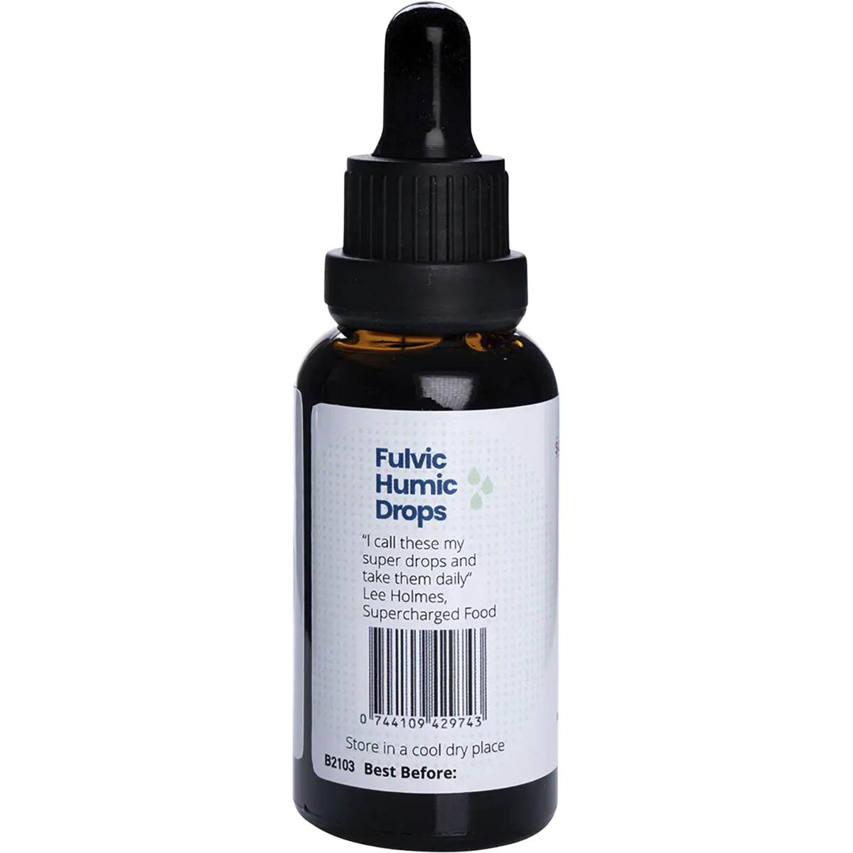 Supercharged Food Fulvic Humic Concentrate Drops — side pack image (UHP)