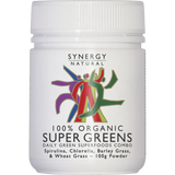 Synergy Natural Organic Super Greens Powder (Spirulina, Chlorella, Barley Grass & Wheat Grass) — front pack image (UHP)