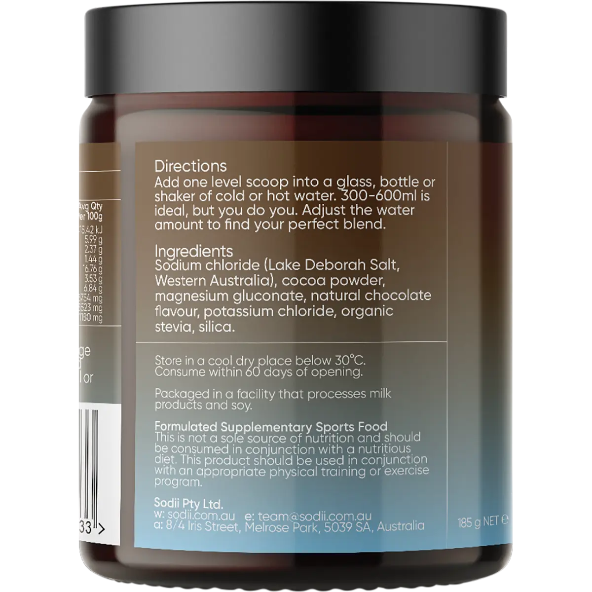 Sodii Everyday Hydration Salts Salty Chocolate — side pack image (UHP)