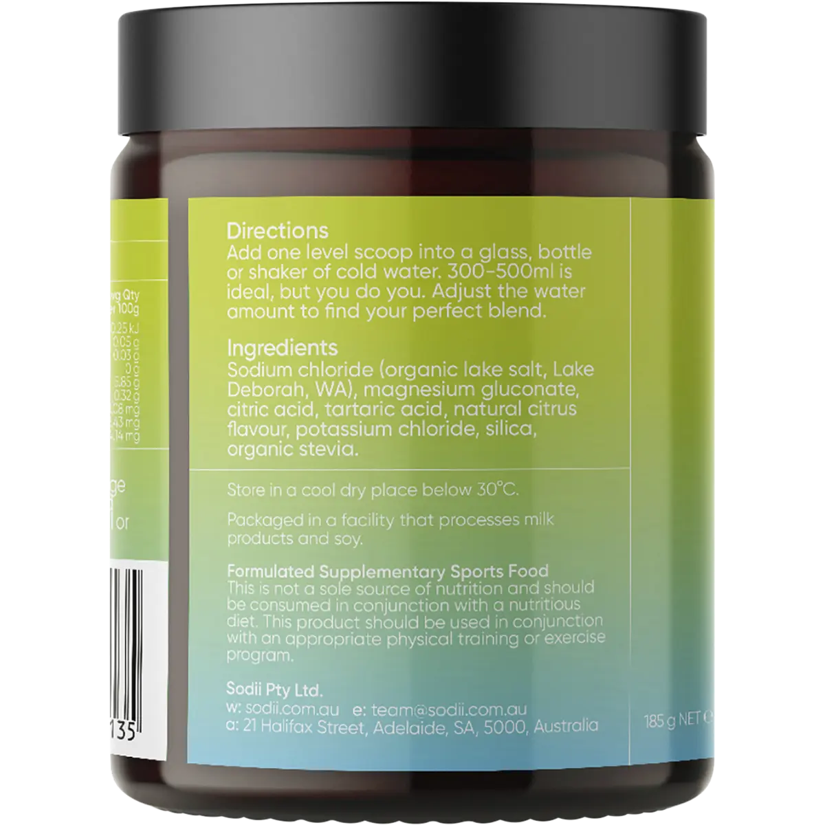 Sodii Everyday Hydration Salts Salty Citrus — side pack image (UHP)