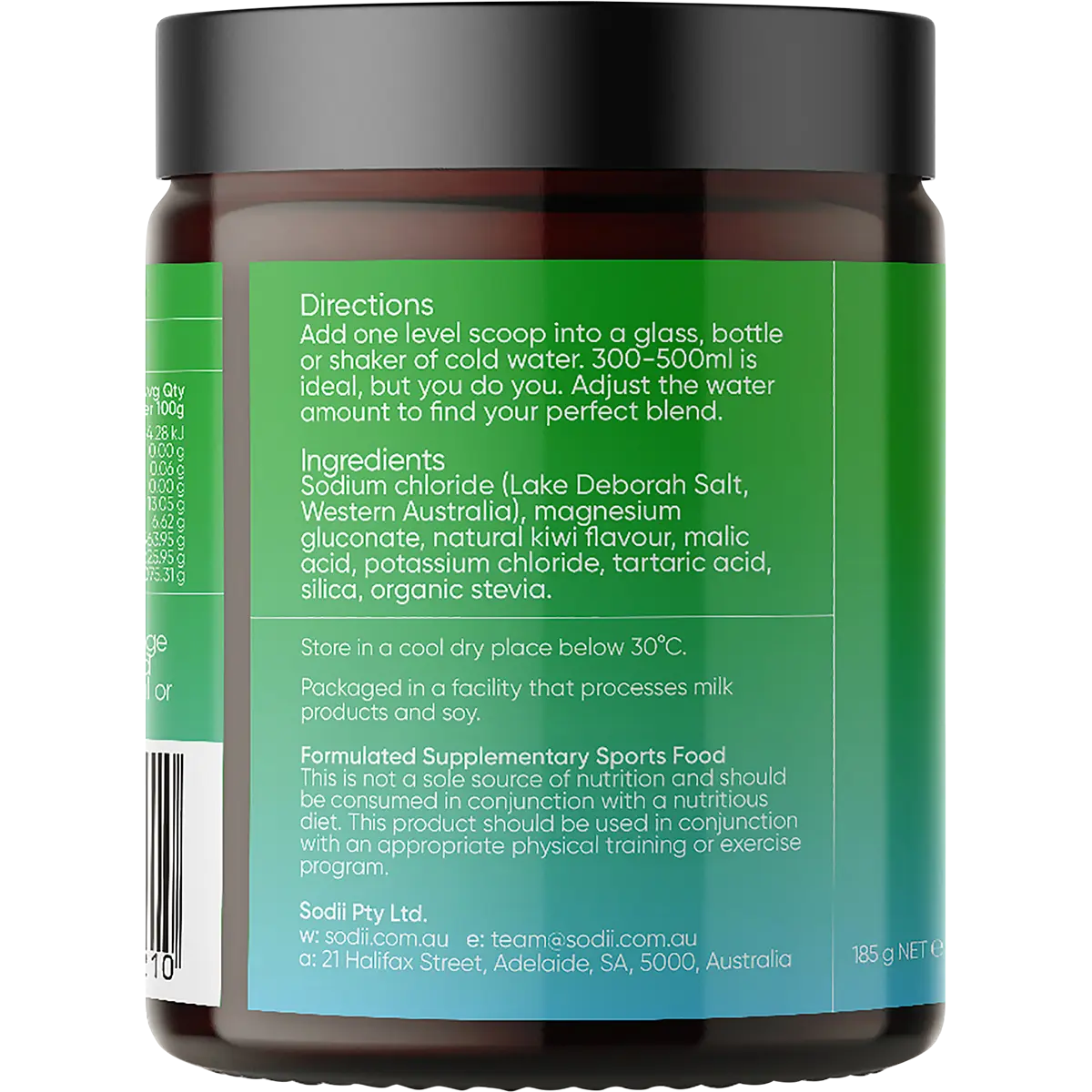 Sodii Everyday Hydration Salts Salty Kiwi — side pack image (UHP)