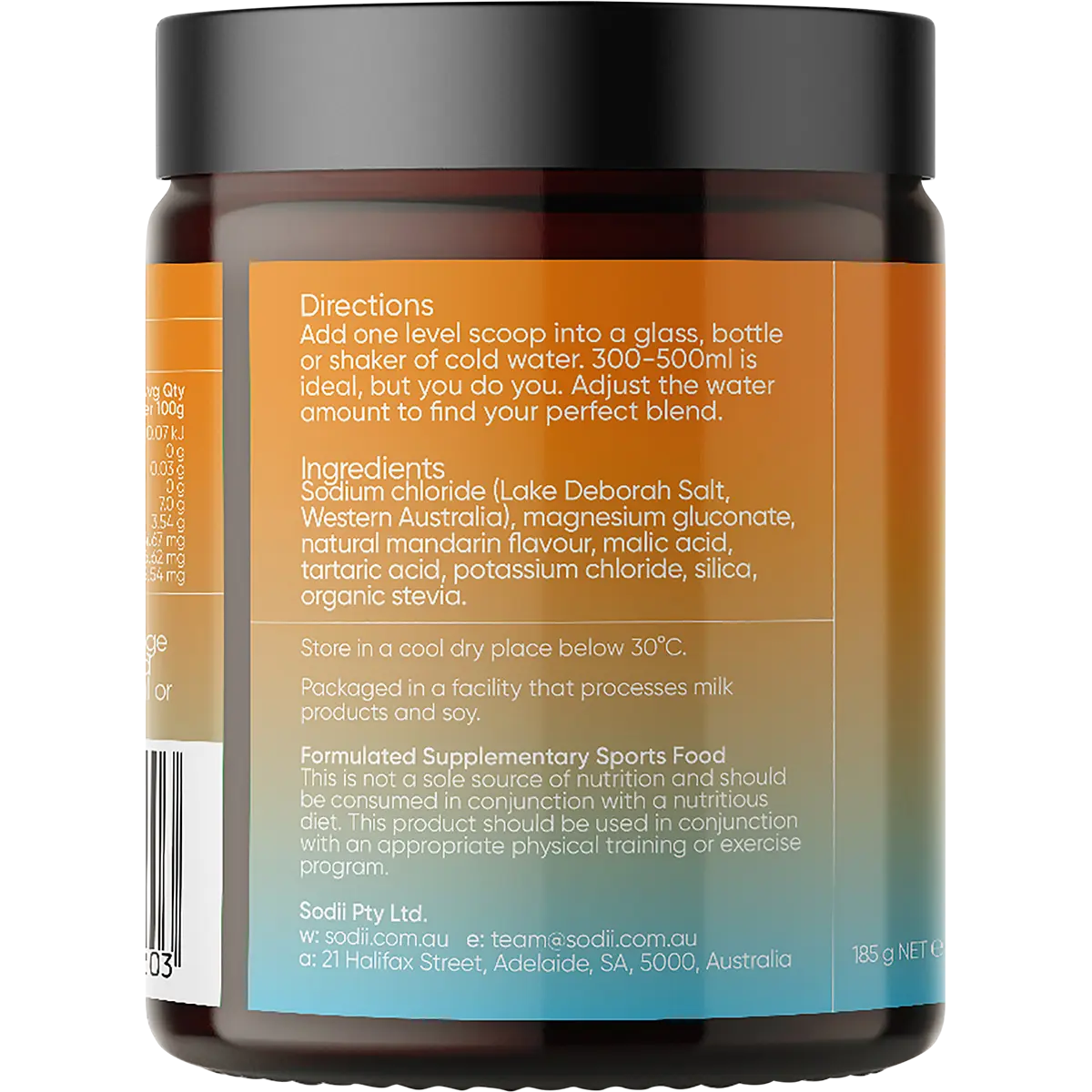 Sodii Everyday Hydration Salts Salty Mandarin — side pack image (UHP)