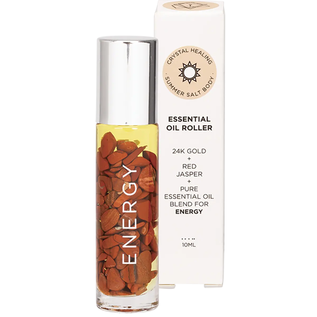 Summer Salt Body Essential Oil Roller with 24K Gold Energy - Red Jasper — front pack image (UHP)