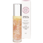 Summer Salt Body Essential Oil Roller With 24K Gold Love - Rose Quartz Crystals 10ml — front pack image (UHP)