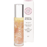 Summer Salt Body Essential Oil Roller With 24K Gold Love - Rose Quartz Crystals 10ml — front pack image (UHP)