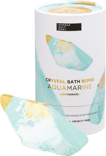 Summer Salt Body Crystal Bath Bomb Amethyst Lemongrass 110g — front pack image (UHP)