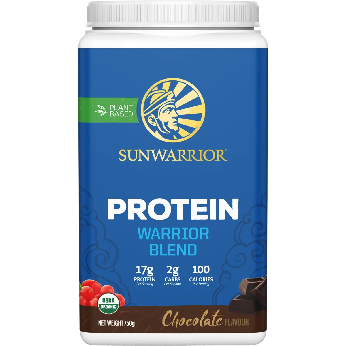 Sunwarrior Protein Powder Warrior Blend Chocolate — official UHP product image 2