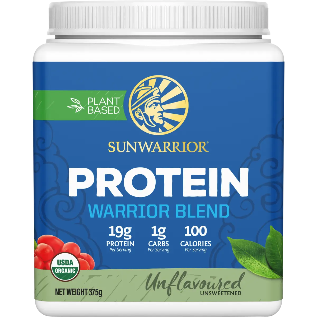 Sunwarrior Protein Powder Warrior Blend Unflavoured — front pack image (UHP)