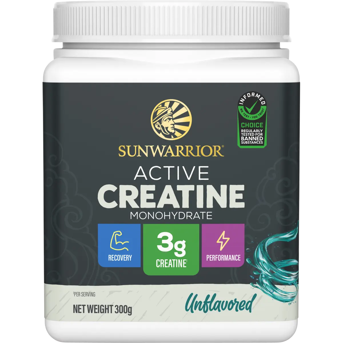 Sunwarrior Active Creatine Monohydrate Unflavoured 300g — front pack image (UHP)