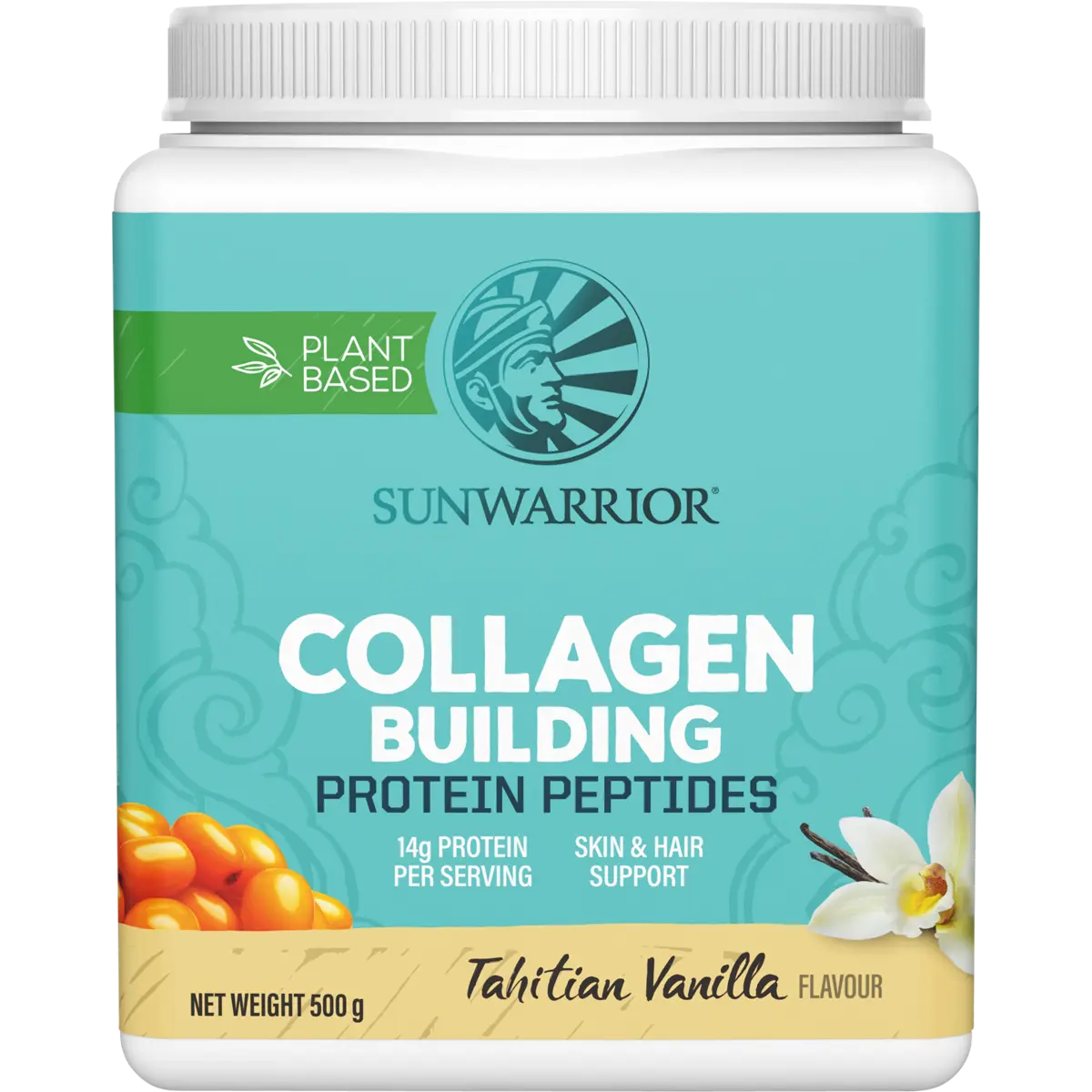 Sunwarrior Collagen Building Protein Peptides Tahitian Vanilla 500g — front pack image (UHP)