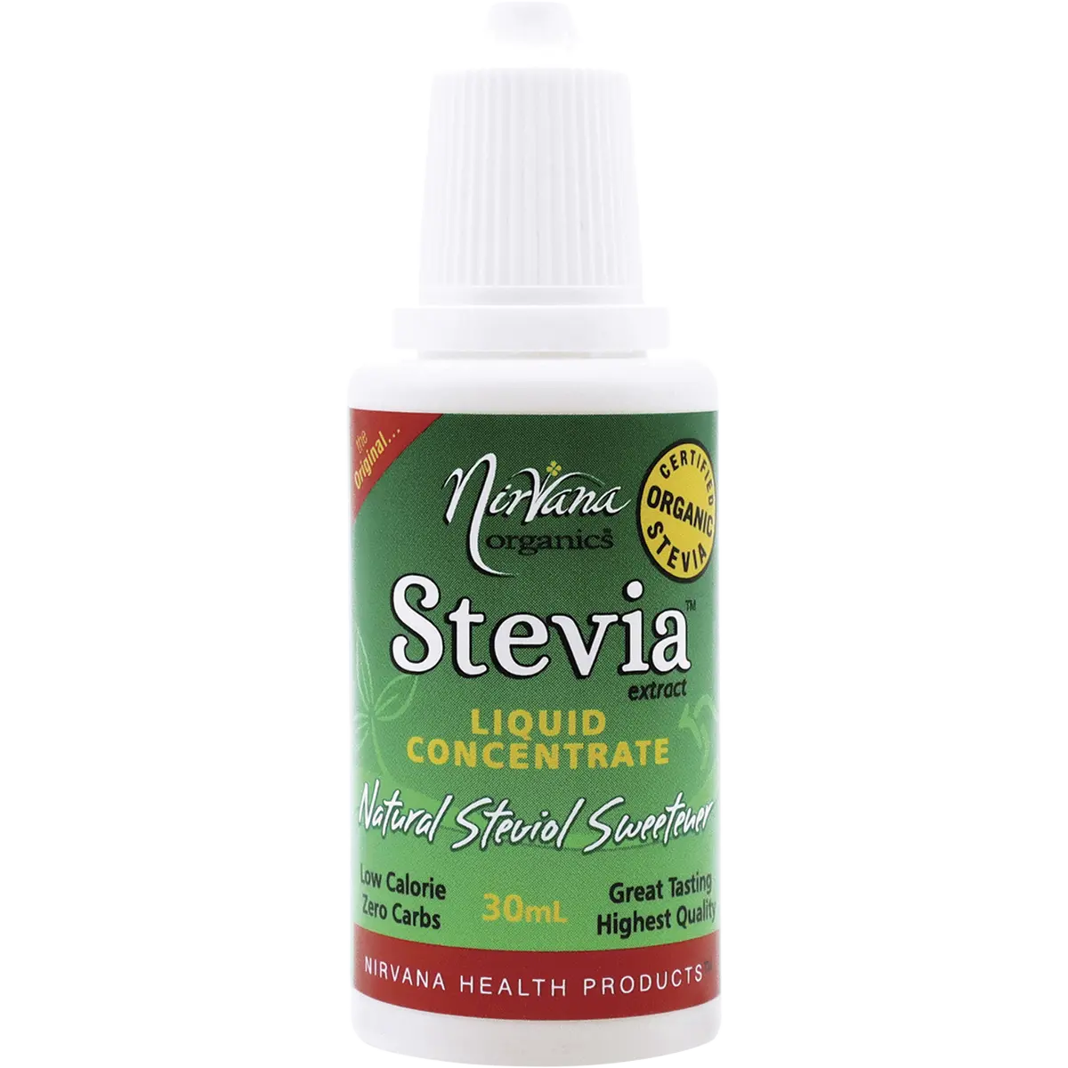 Nirvana Organics Stevia Liquid — front pack image (UHP)