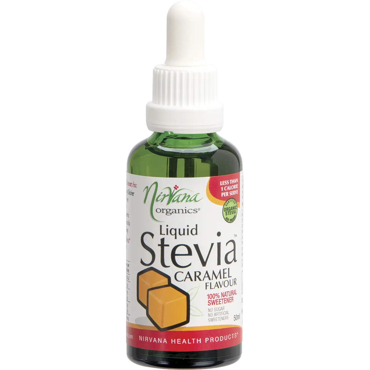 Nirvana Organics Liquid Stevia Caramel 50ml — front pack image (UHP)