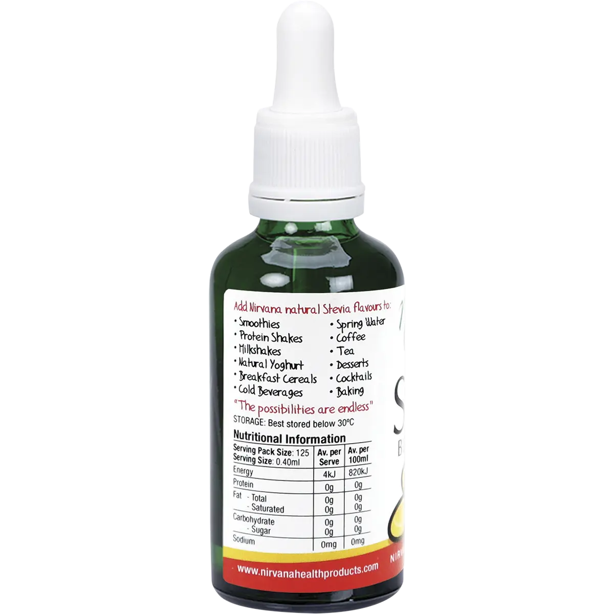 Nirvana Organics Liquid Stevia Butterscotch 50ml — side pack image (UHP)