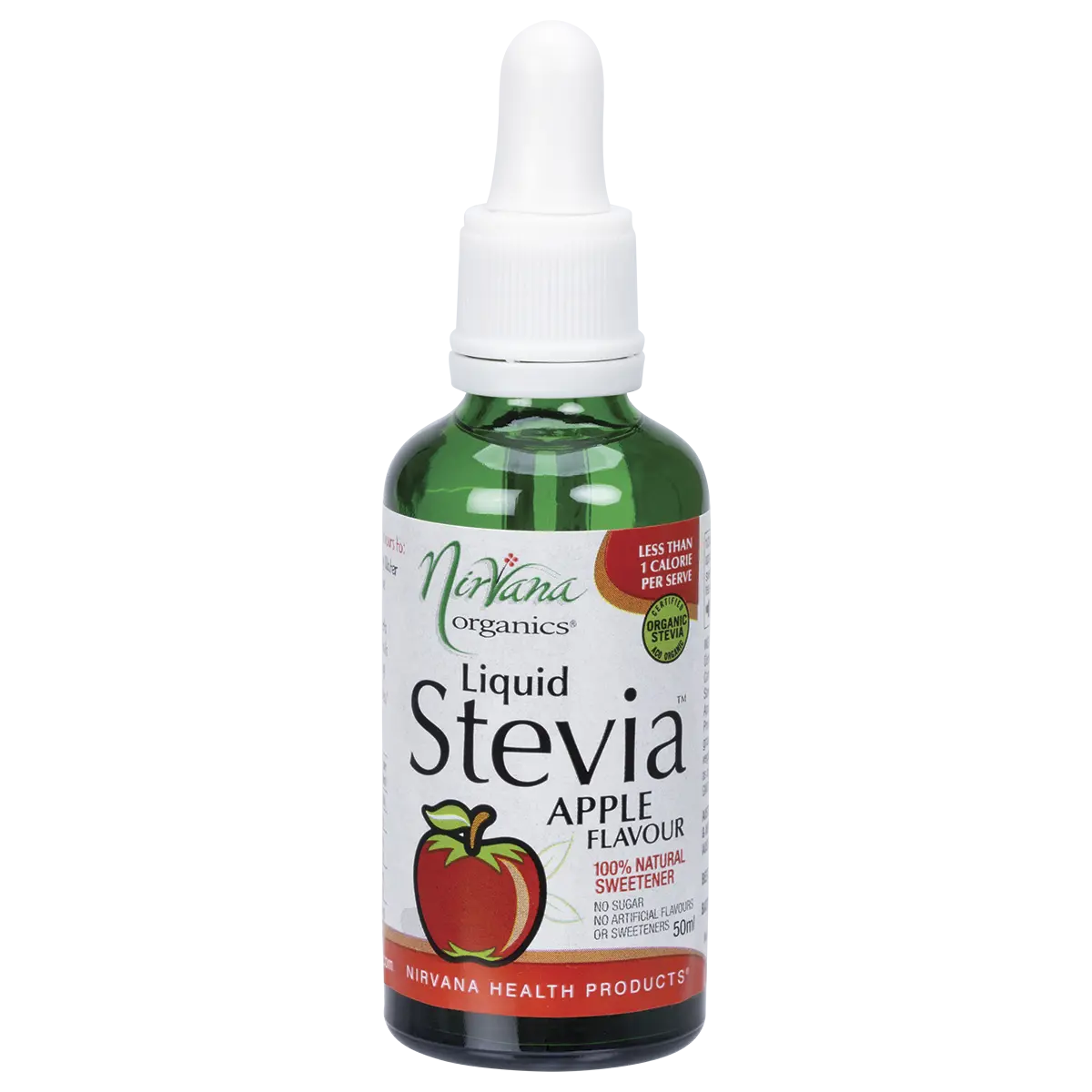Nirvana Organics Liquid Stevia Apple 50ml — front pack image (UHP)