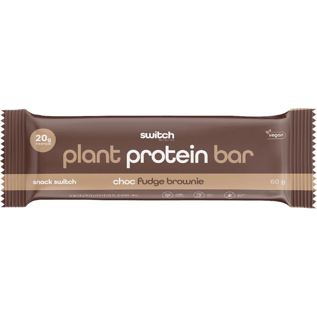 Switch Nutrition Protein Bar 20g Plant Based Choc Fudge Brownie 12 x 60g