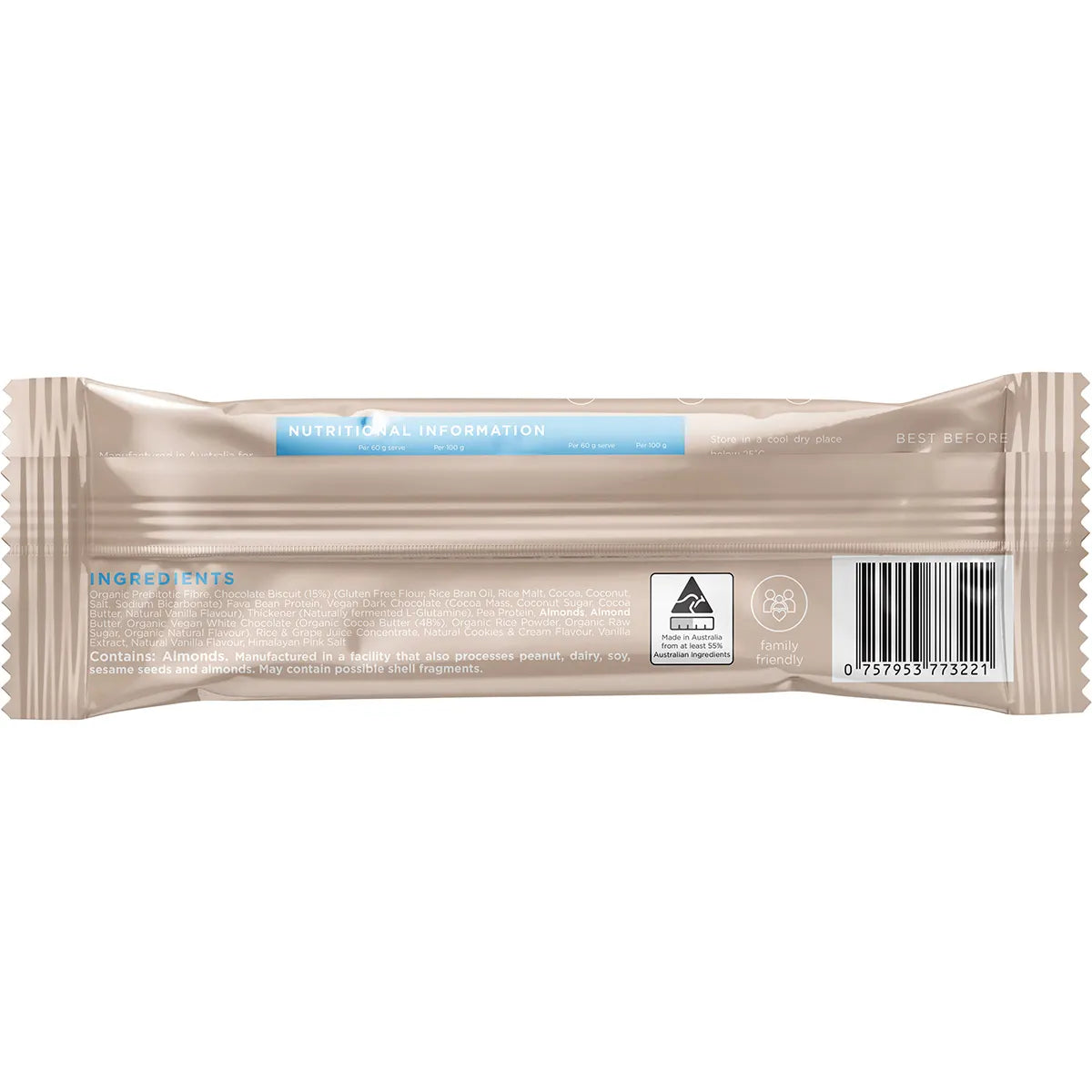 Switch Nutrition Plant Protein Bar Cookies and Cream 12x60g