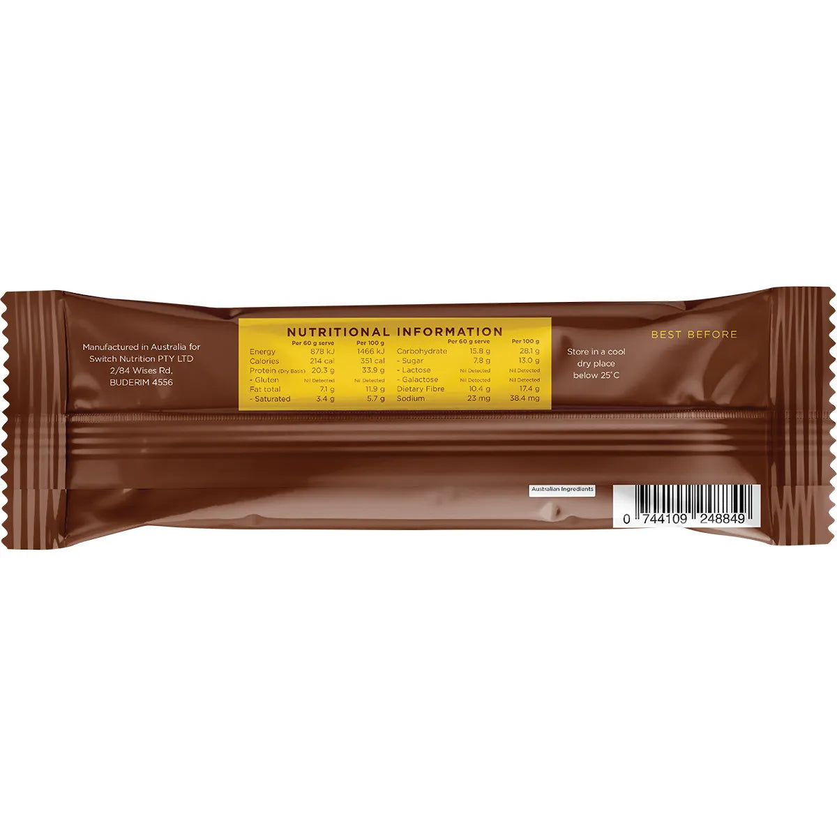 Switch Nutrition Plant Protein Bar Choc Pineapple Chunk 12x60g