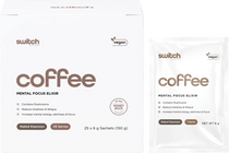 Switch Nutrition Coffee Mental Focus Elixir 25pk — front pack image (UHP)