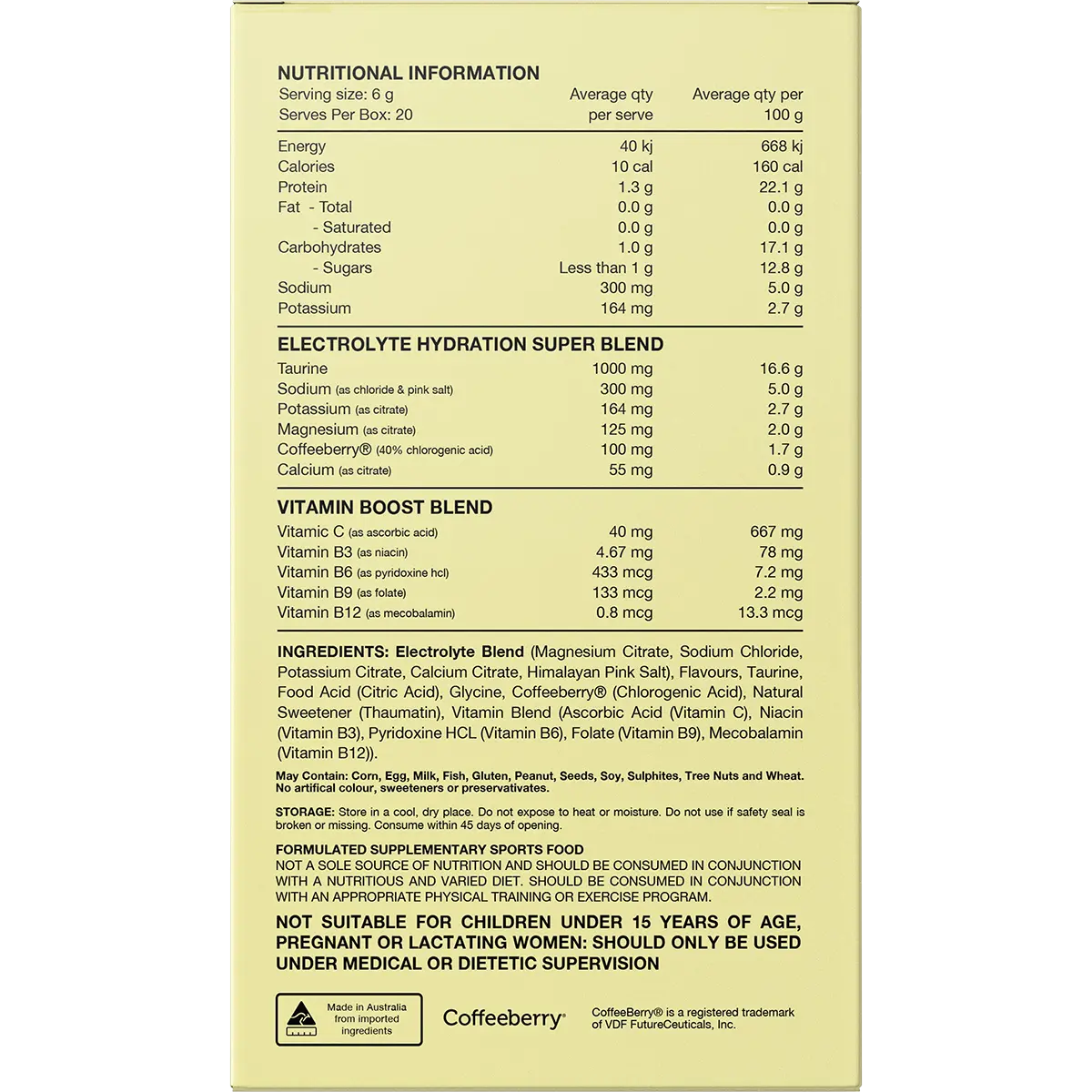 Switch Nutrition Hydrate Electrolytes No Added Sugar Orange Crush — back pack image (UHP)