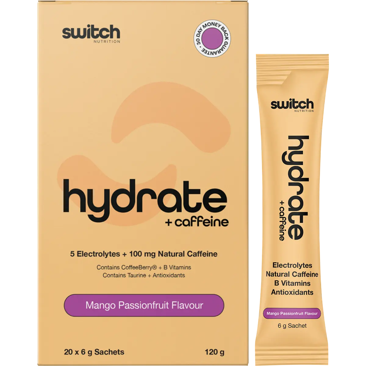 Switch Nutrition Hydrate + Caffeine Mango Passionfruit — official UHP product image 2