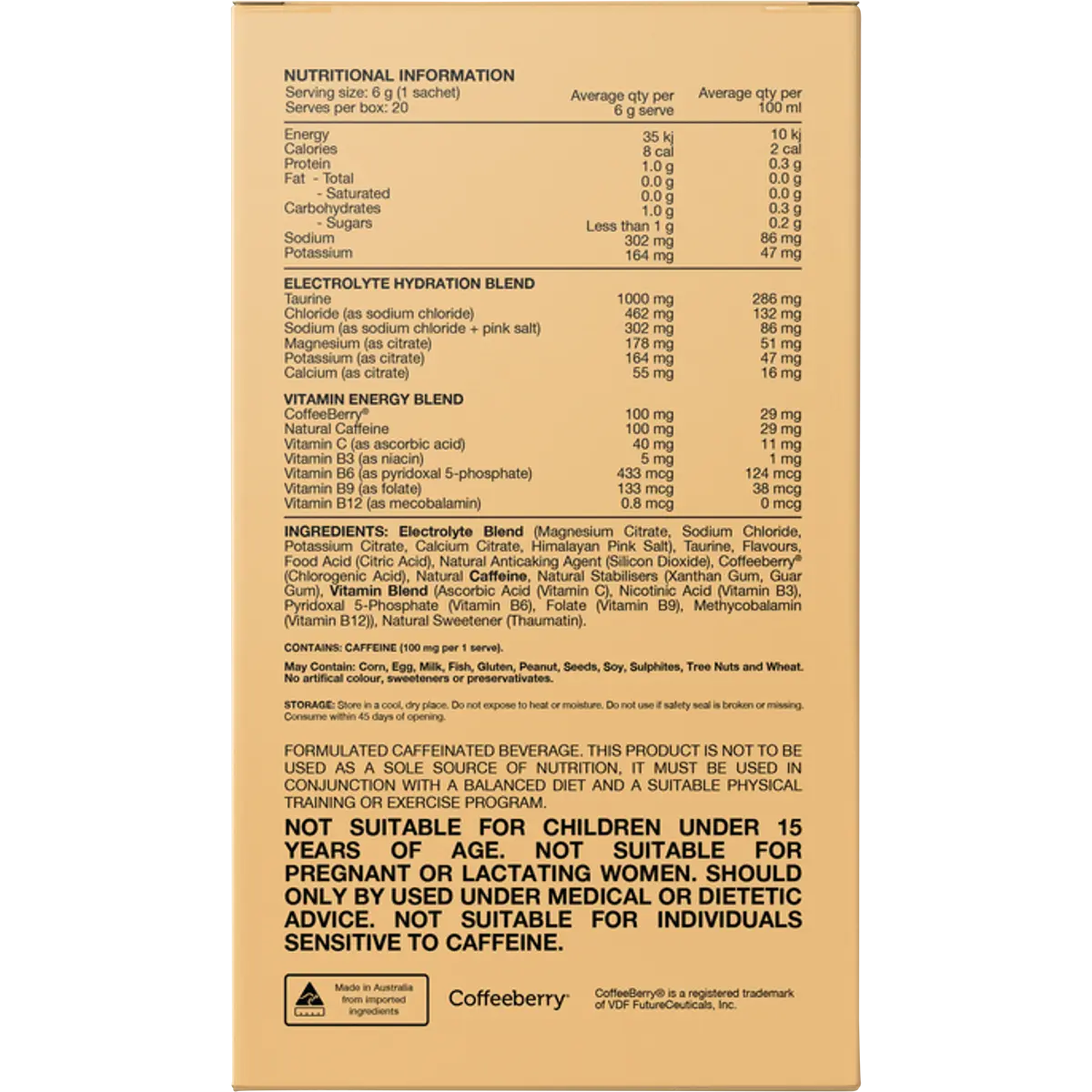 Switch Nutrition Hydrate + Caffeine Strawberry Burst — back pack image (UHP)