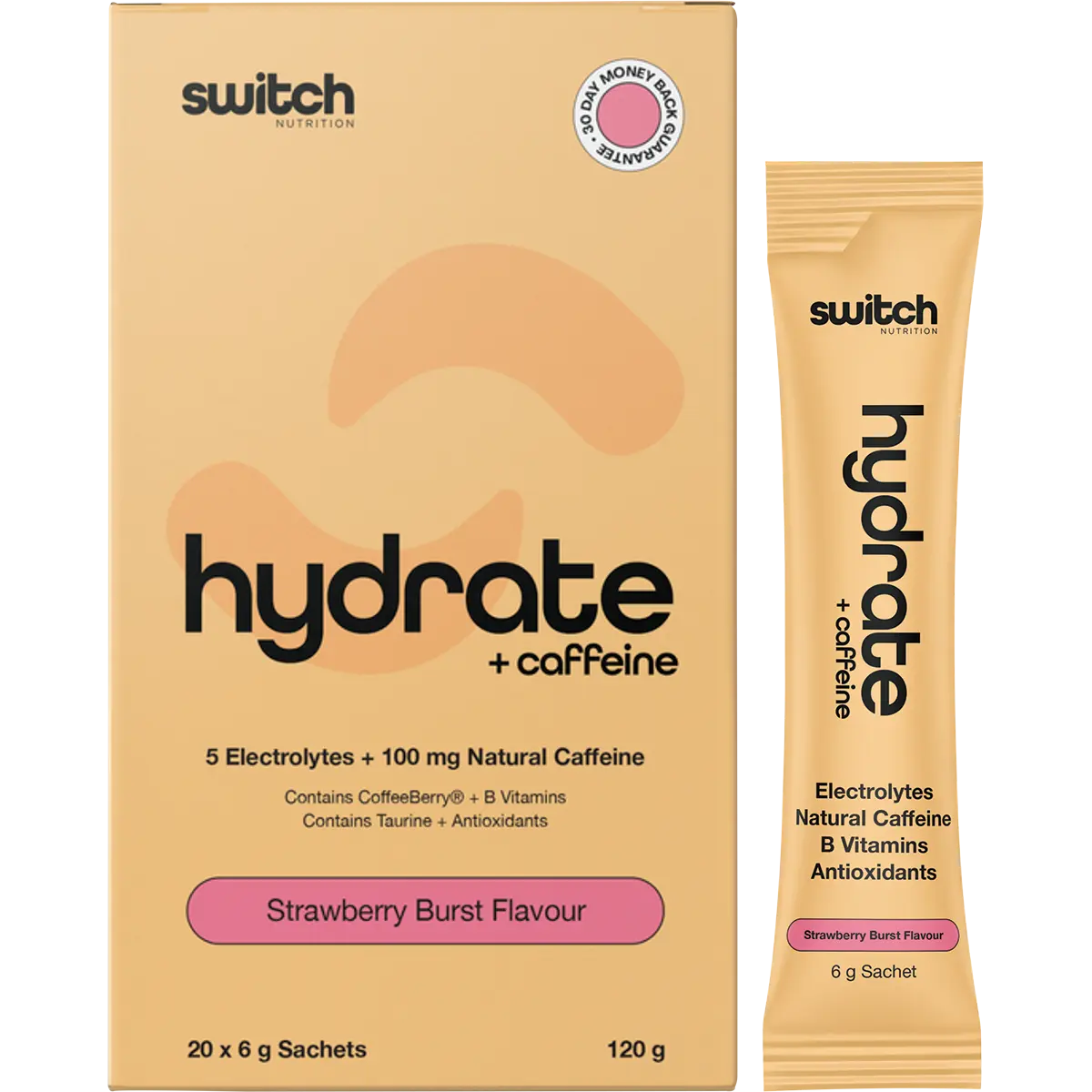 Switch Nutrition Hydrate + Caffeine Strawberry Burst — official UHP product image 2