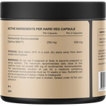 Switch Nutrition NMN Cellvive Nicotinamide Mononucleotide 60 Caps — back of pack and product information