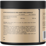 Switch Nutrition NMN Cellvive Nicotinamide Mononucleotide 60 Caps — back of pack and product information