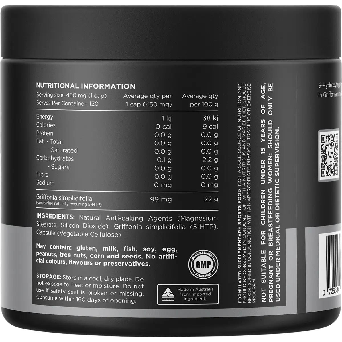 Switch Nutrition Griffonia Naturally Occurring 5-HTP 120 Caps