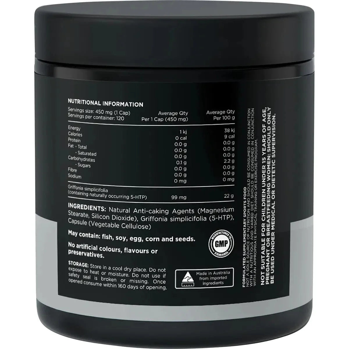Switch Nutrition Griffonia 5-HTP 120 Caps right side pack image