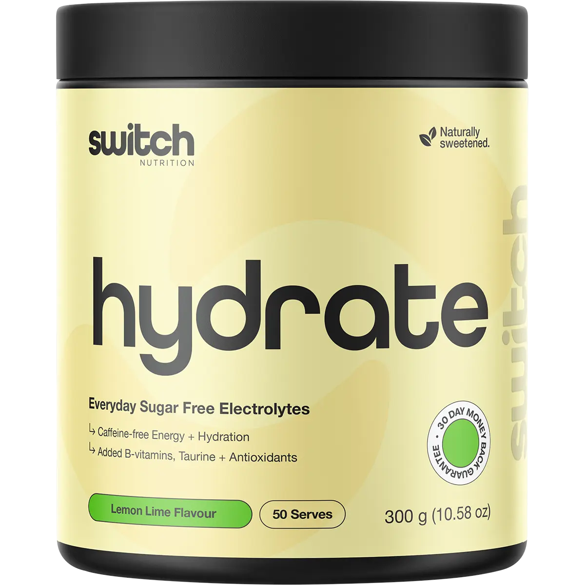 Switch Nutrition Hydrate Electrolytes No Added Sugar Lemon Lime — front pack image (UHP)