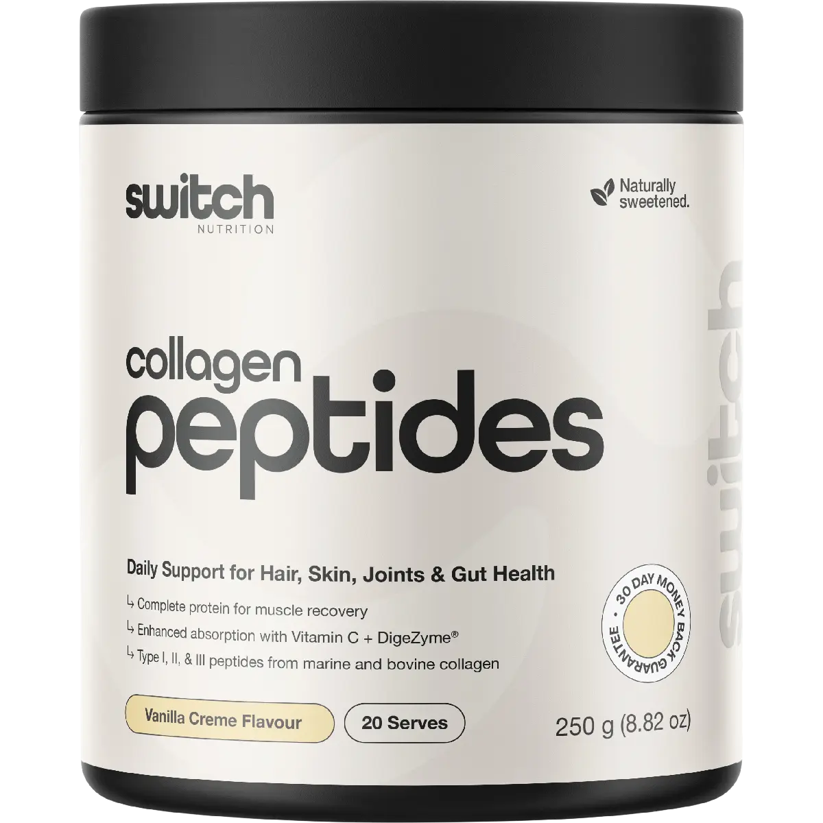 Switch Nutrition Collagen Peptides Vanilla Creme — front pack image (UHP)