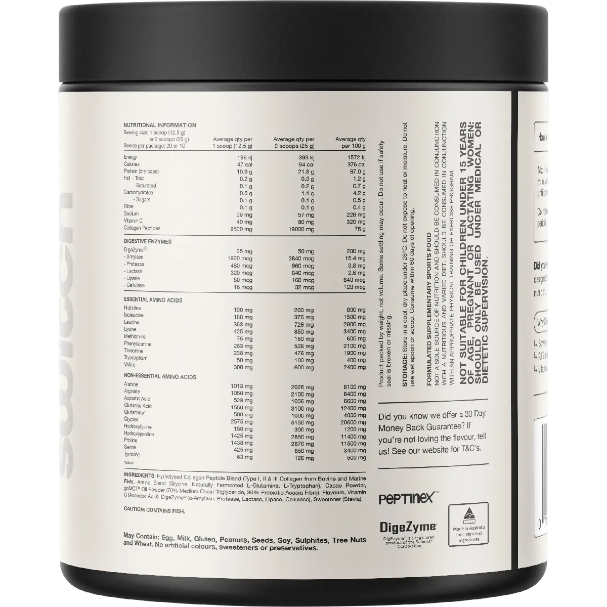 Switch Nutrition Collagen Peptides Rich Chocolate — back pack image (UHP)